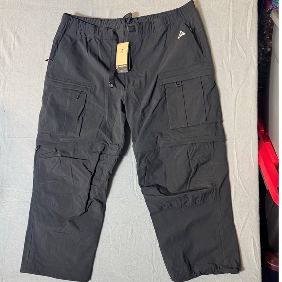 Nike ACG Convertible Cargo Pants Black Mens 3XL Loose Fit Straight Leg FN0428